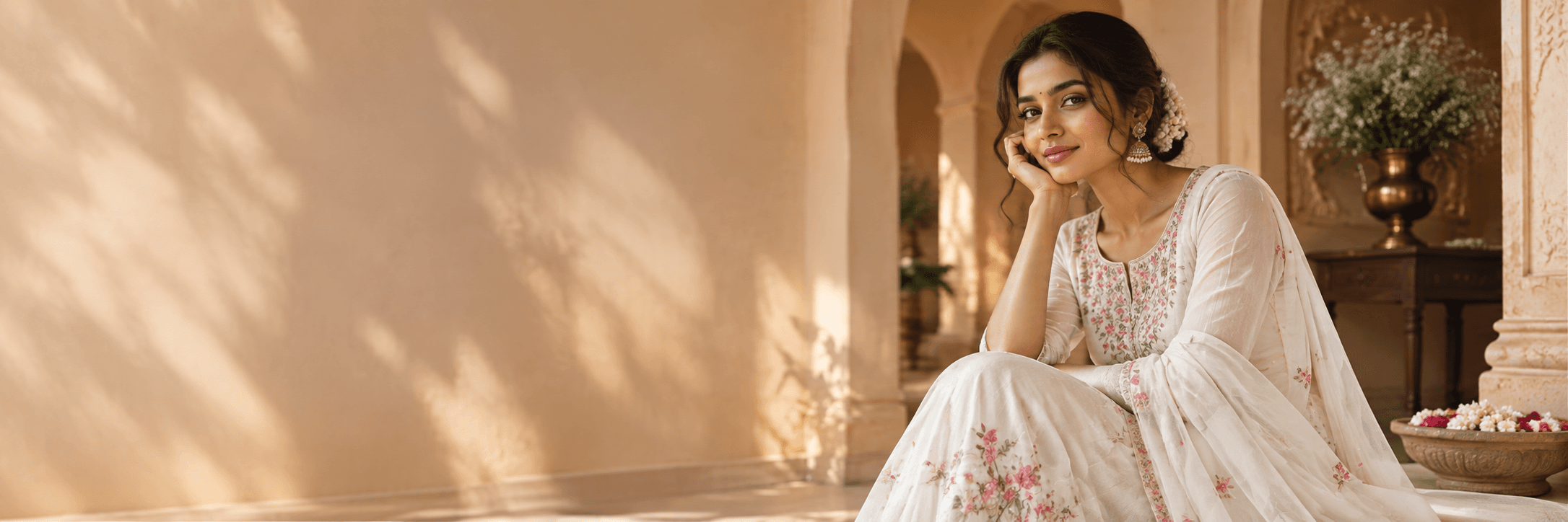 Elegant ethnic outfit styled for Moosiva